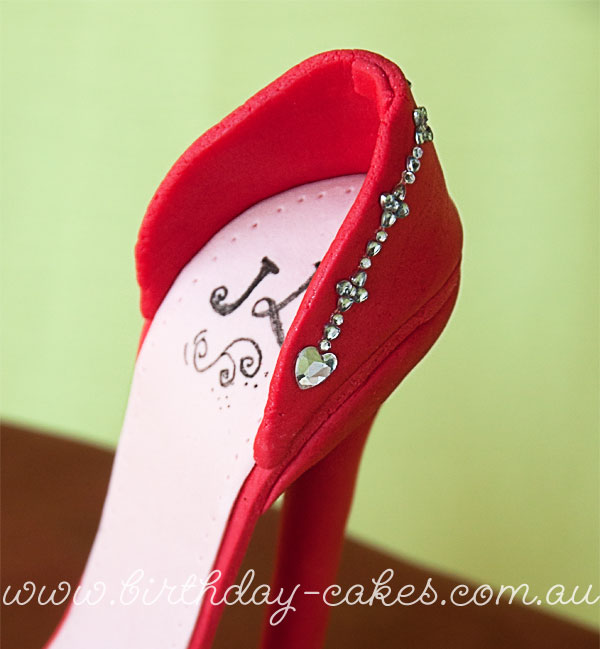 red shoe birthday cake